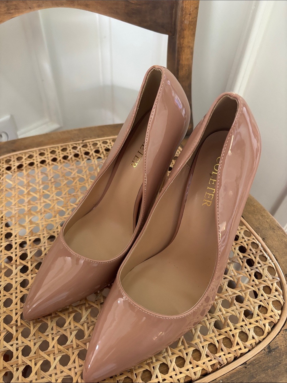 Loeffler Randall Nude Patent Pointed-Toe High Heels